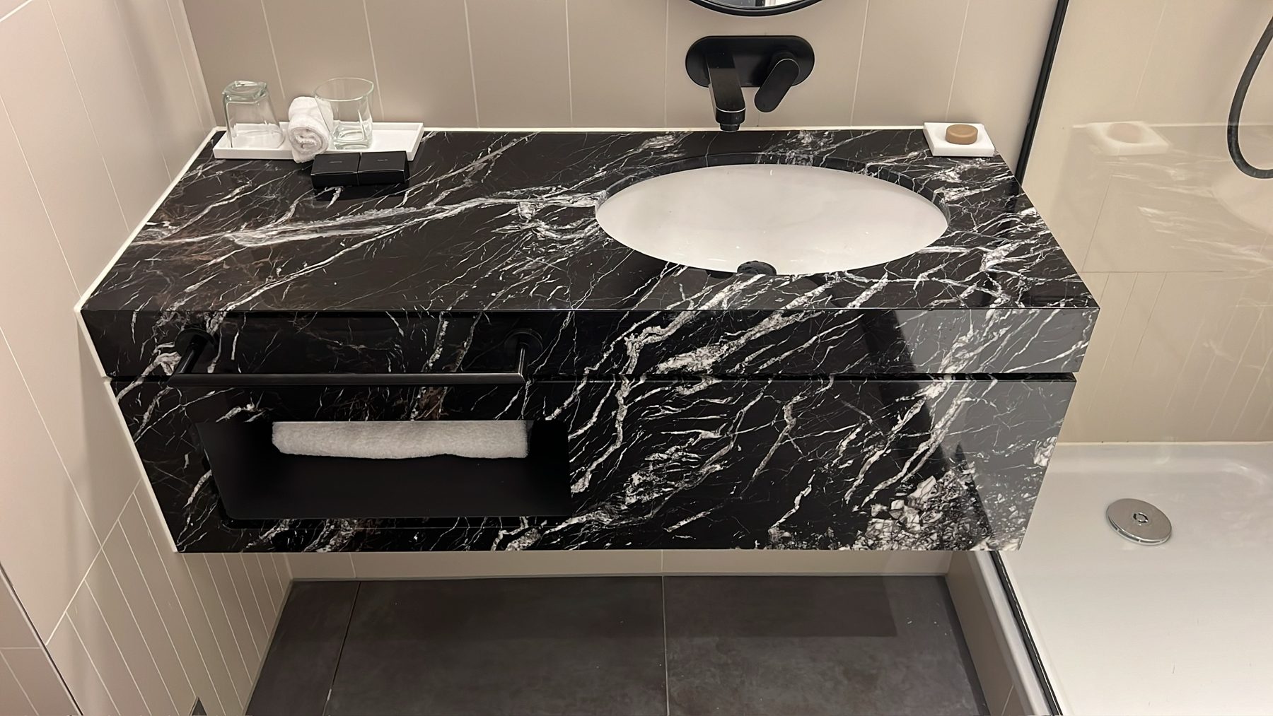 Completed vanity at Hyatt Stratford