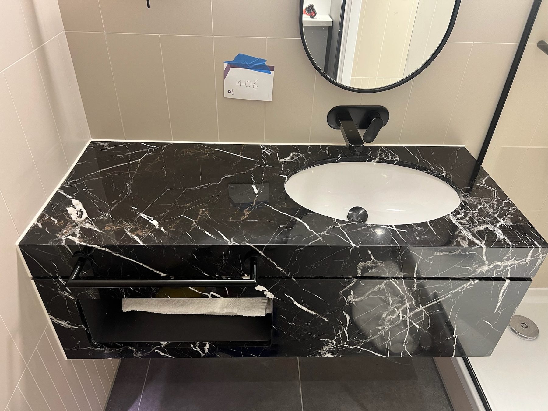 Protected vanity at Hyatt Stratford